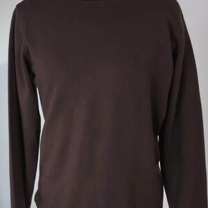 Large boutique blouse Love University Stretch Brown Turtleneck Long Sleeve C4368